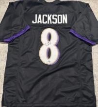 Lamar Jackson Baltimore Ravens Autographed Custom Football Jersey coa