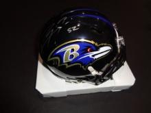 Ray Lewis Baltimore Ravens Autographed Riddell Mini Helmet coa