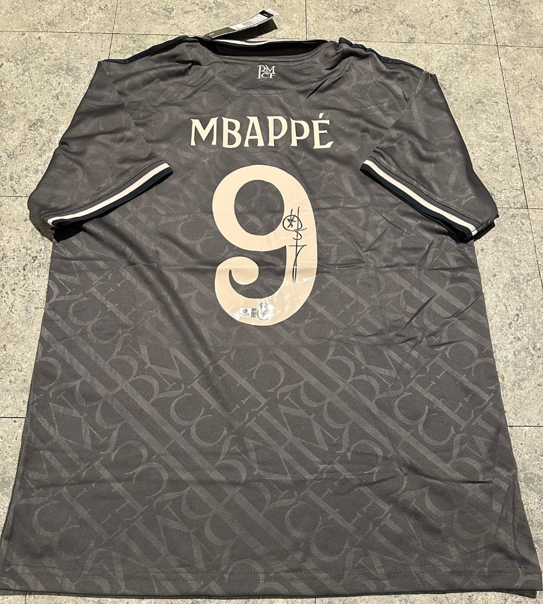 Kylian Mbappe Real Madrid Autographed 2024-25 Adidas 3rd Jersey coa
