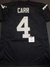 Derek Carr Las Vegas raiders Autographed Custom Football Jersey coa