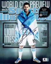 Lionel Messi Argentina Autographed 8x10 SI Cover Photo coa