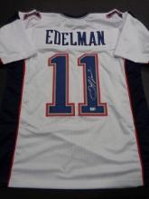 Julian Edelman New England Patriots Autographed Custom Football Jersey coa