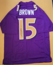 Marquise Brown Baltimore Ravens Autographed Custom Football Jersey coa