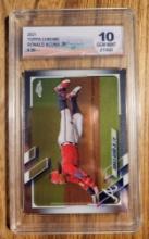 Ronald Acuna Jr Braves 2021 Topps Chrome #50 Graded Gem Mint 10