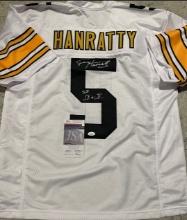 Terry Hanratty Pittsburgh Steelers Autographed & Insc Custom Football Jersey coa
