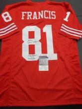 Russ Francis San Francisco 49ers Autographed & Insc Custom Football Jersey coa