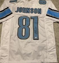 Calvin Johnson Detroit Lions Autographed Custom Football Jersey coa