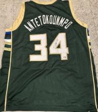 Giannis Antetokounmpo Milwaukee Bucks Custom Basketball Jersey coa