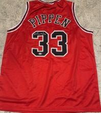 Scottie Pippen Chicago Bulls Autographed Custom Basketball Jersey coa