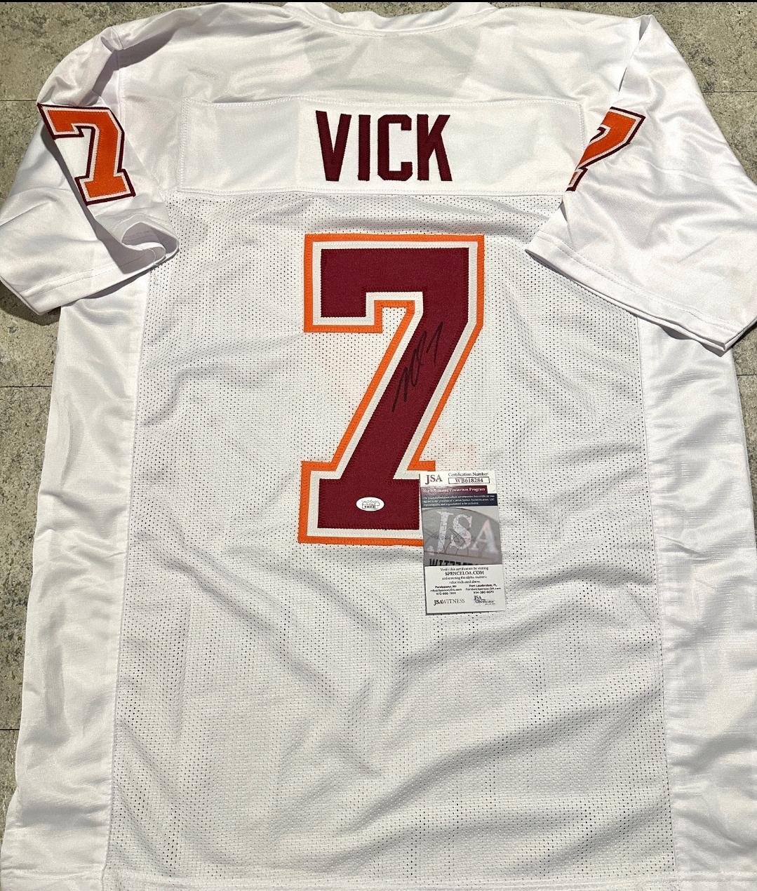 Michael Vick Virginia Tech Hokies Autographed Custom Football Jersey coa