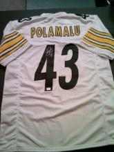 Troy Polamalu Pittsburgh Steelers Autographed Custom Football Jersey coa