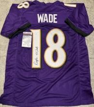 Dayton Wade Baltimore Ravens Autographed Custom Football Jersey coa