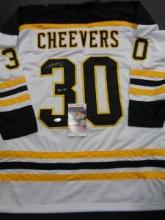 Gerry Cheevers Boston Bruins Autographed & Insc Custom Hockey Jersey coa