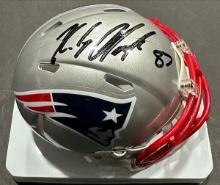 Rob Gronkowski New England Patriots Autographed Riddell Mini Helmet coa
