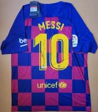 Lionel Messi F.C. Barcelona Autographed 2019-20 Nike Home Soccer Jersey coa