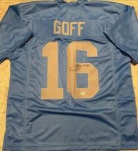Jared Goff Detroit Lions Autographed Custom Football Jersey coa
