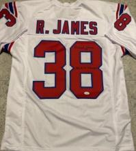 Roland James New England Patriots Autographed & Insc Custom Football Jersey coa