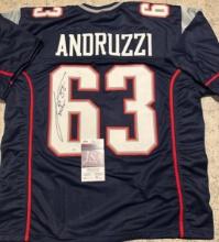 Joe Andruzzi New England Patriots Autographed Custom Football Jersey coa