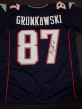 Rob Gronkowski New England Patriots Autographed Custom Football Jersey coa