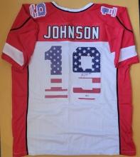 KeeSean Johnson Arizona Cardinals Autographed Custom Stars & Stripes Football Jersey coa