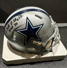 Bob Lilly Dallas Cowboys Autographed Riddell Mini Helmet coa