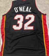 Shaquille O'Neal Miami Heat Autographed Custom Basketball Jersey coa