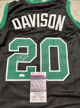 J.D. Davison Boston Celtics Autographed Custom Basketball Jersey coa