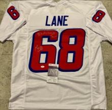 Max Lane New England Patriots Autographed & Insc Custom Football Jersey coa