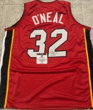 Shaquille O'Neal Miami Heat Autographed Custom Basketball Jersey coa