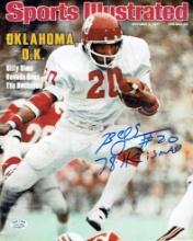 Billy Sims Oklahoma Sooners Autographed & Ins 8x10 SI cover Photo coa