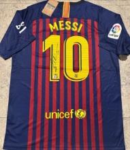 Lionel Messi F.C. Barcelona Autographed 2018-19 Nike Home Soccer Jersey coa