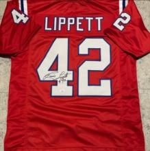 Ronnie Lippett New England Patriots Autographed Custom Football Jersey coa