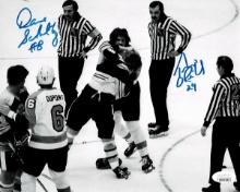 Terry O'Reilly & Dave Schultz Bruins & Flyers Autographed 8x10 Photo coa