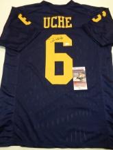 Josh Uche Michigan Wolverines Autographed Custom Football Style Jersey coa