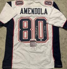 Danny Amendola New England Patriots Autographed & Insc Custom Football Jersey coa