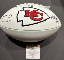 Patrick Mahomes & Travis Kelce Kansas City Chiefs Dual Autographed Football coa