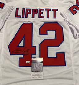 Ronnie Lippett New England Patriots Autographed Custom Football Jersey coa