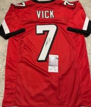 Michael Vick Atlanta Falcons Autographed Custom Football Jersey coa