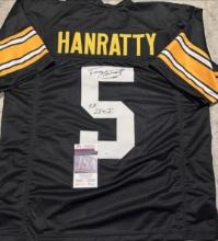 Terry Hanratty Pittsburgh Steelers Autographed & Insc Custom Football Jersey coa