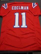 Julian Edelman New England Patriots Autographed Custom Football Jersey coa