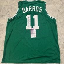 Dana Barros Boston Celtics Autographed Custom Basketball Jersey coa