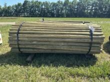 Bundle of wooden fence posts