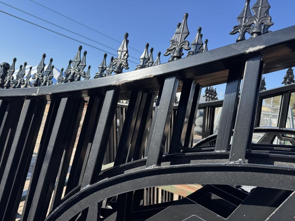20' double entry gate. one picket has bend as