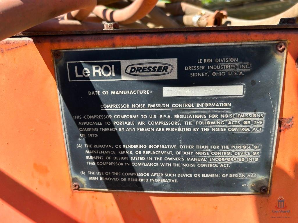 LE ROI PULL BEHIND AIR COMPRESSOR;MODEL#2A219-120,SER#318440