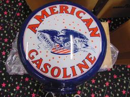 Set of 6 Gas Pump Globes - ESSO & American Gas