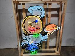 Custom McDonalds Speedee Animated Tin Neon Sign