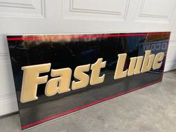 New Old Stock Embossed Fast Lube Sign