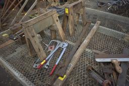 Big Crimper, Hack saw, two small saw horses, level, bar clamp