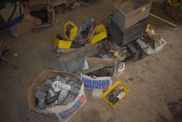 Group of hardware, some old tools, electrical items, piping items, etc