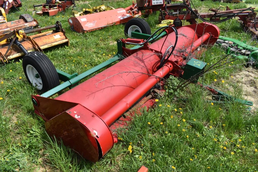 Brillion Tow Behind 12' Flail Mower with hydraulic Transport